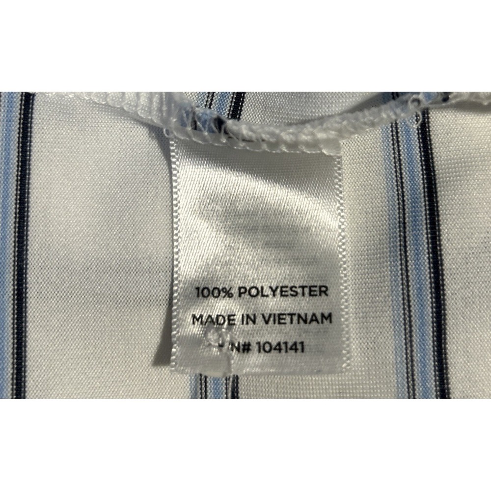 Walter Hagen Polo Golf Shirt Men's XXL 11 Majors Short Sleeve White Blue Stripe - Picture 8 of 9